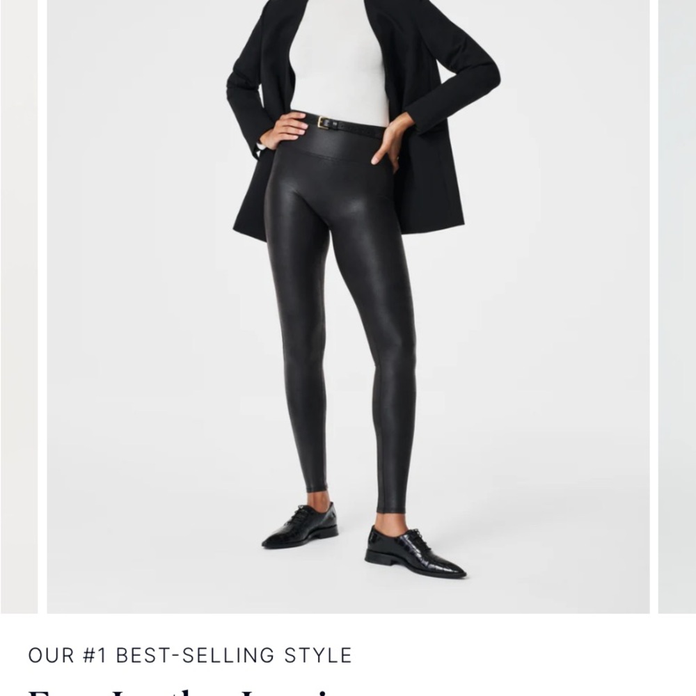 Spanx size small black faux leather leggings